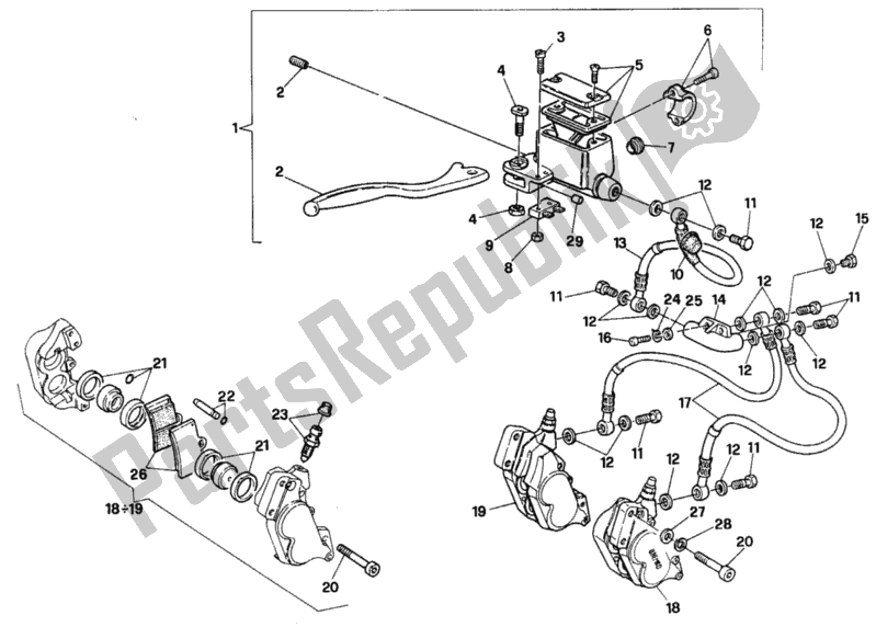 Wszystkie części do Przedni Uk? Ad Hamulcowy My91 Ducati Paso 907 I. E. USA 1992